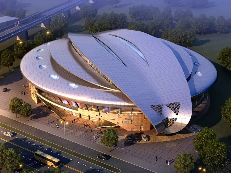 Kaho ea Stafab Stadium le sebopeho sa tšepe